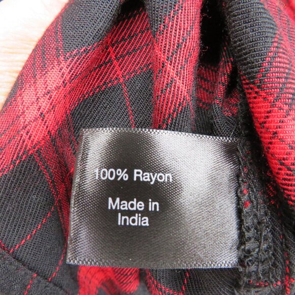 Lane Bryant Shirt Womens Size 18 Flannel Red Black Plaid Roll Tab Sleeve New - Picture 5 of 9